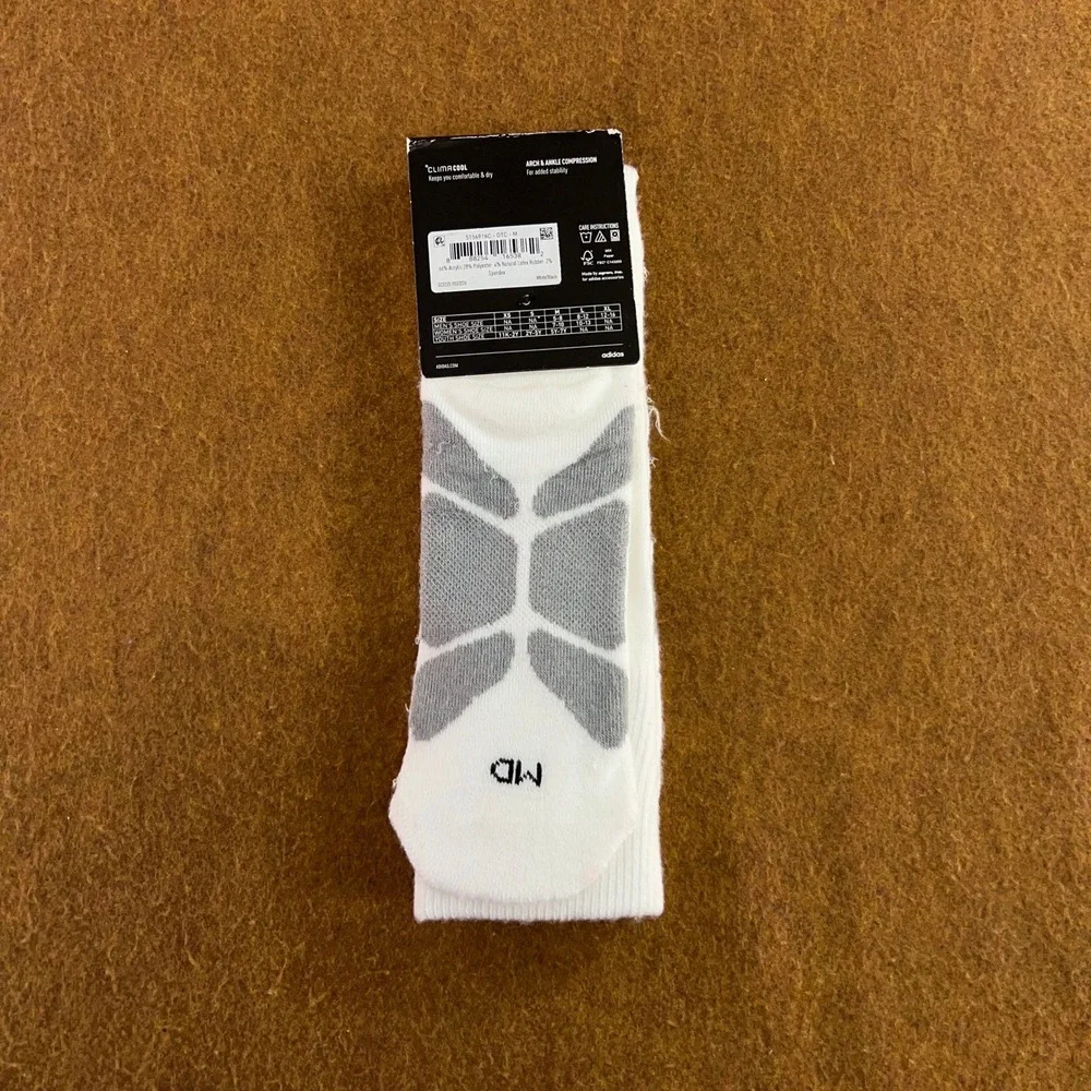Adidas Unisex Medium White ClimaCool Arch Compression OTC Multi-Sport Socks